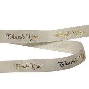 Manufacturer custom Thank You printed satin gift wrapping ribbon for Thanksgiving