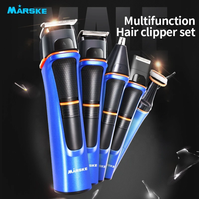 Marske Waterproof Magnetic Charge Facial Hair Cutting Trimmer Set  Grooming Kit Hair Clipper