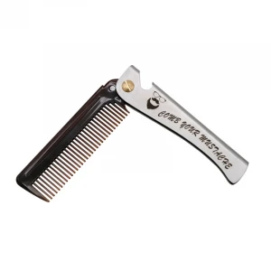 Men Beard Stainless Steel Comb Bottle Opener Folding Metal Comb