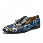 Men Loafers Casual Shoes Wedding Dress Shoes Mens Flats Artificial crocodile leather Business Shoes Men