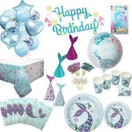 Mermaid Theme Birthday Party Supplies Disposable Tableware Set Protection Suit Children's Birthday Party Decoration Party Favor