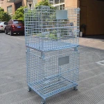 metal foldable scrap wire mesh recycle storage cage pallet