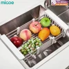 MICOE Stainless Steel Drainer Basket Dish Tray for Vegetable Fruit, On Counter Dish Rack or In SinkM-G1001 320
