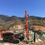 Mine core drilling rig for blasting exploration