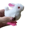 Mini Wind-Up Animal Rabbit Plush Plastic Chain Link Jumping Rabbit Toys