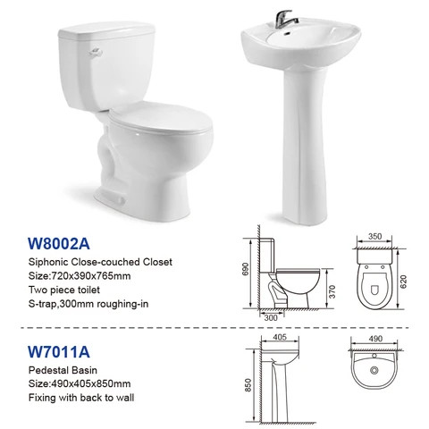 Model design ceramic arabic style water closet  wc two piece toilet basin set