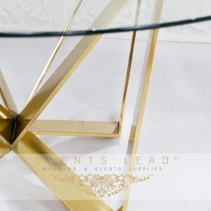 Modern Bostra Irregular Mirror Table Golden with White Dining Table Base Frame For Wedding Events Decoration