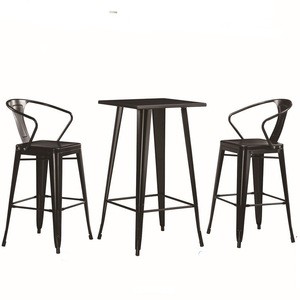 modern dining chair Cheap Vintage Industrial Style gold Metal Chairs bar stools with arm
