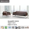 Modern Executive Office Leisure leather sofa with stainless steel legs 1+1+2+3