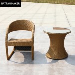 Modern garden sets dining table sets plastic pp rattan stainless steel frame outdoor furniture sets