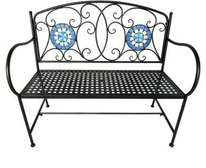 mosaic art outdoor wrought iron seat metal  sets Garden Sofa
