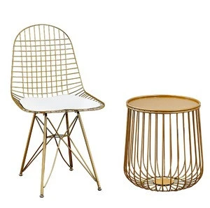 Most Popular Modern Steel Wire Chairs Industrial Metal Dining Chair