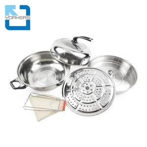 Multi-functional Soup Cook Pots Food Steamer Stock Stainless Steel Steam Cooking Pot