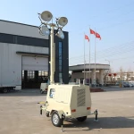 Municipal road lighting strong power led signal tower light with diesel gasoline generator