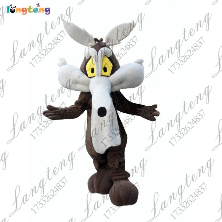N13 Cartoon Animals Halloween Cosplay Wile E. Coyote Mascot  Funny Wolf Costume