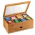 Natural bamboo texture organizer displays storage with magnet lid keeps hot selling tea box wood