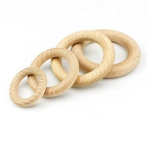 Natural Wooden Teether Rings Toys for Infant