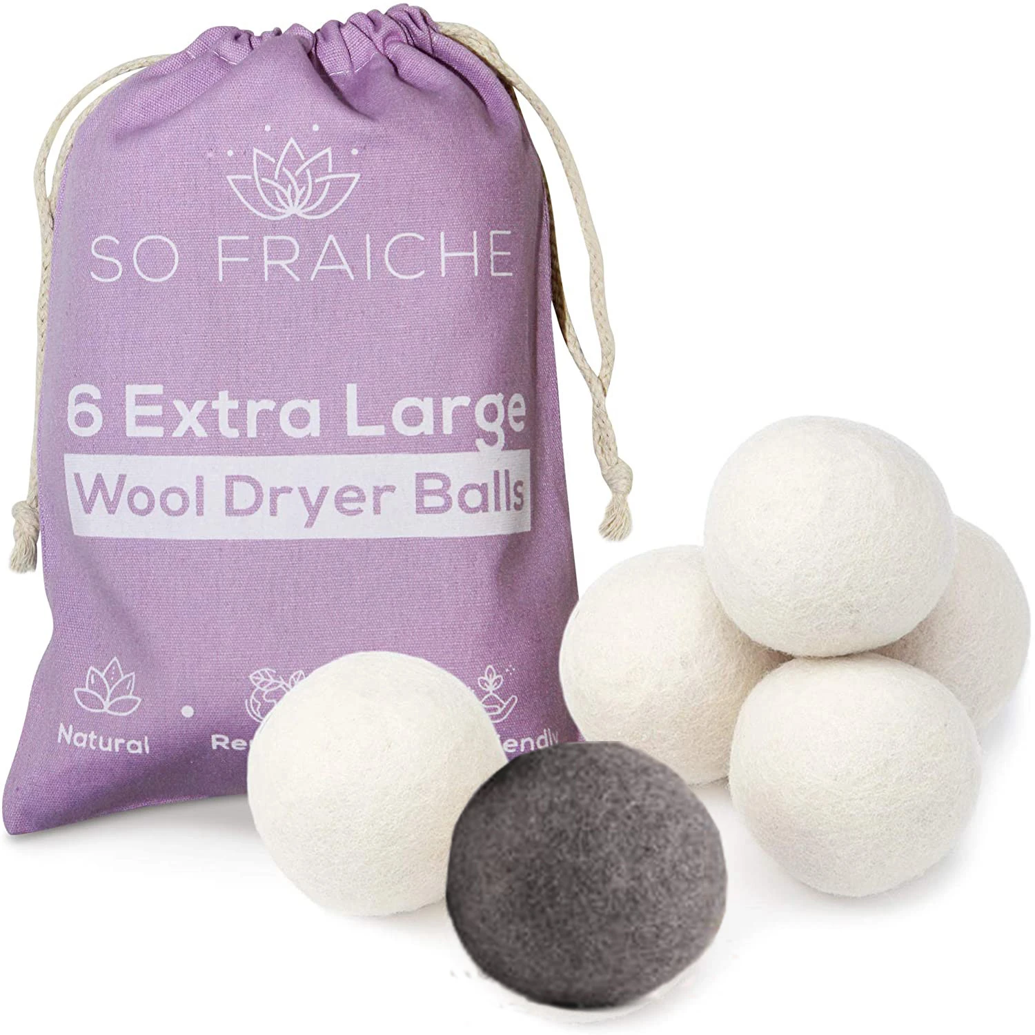 Naturally Organic Sheep felt tumble eco laundry wool felt balls Natural and Unscented