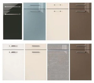 New color acrylic kitchen cabinet door with handles