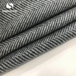 New fashion 95 polyester 5 wool tweed blend knit fabric for suit