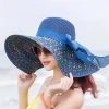 New Foldable Women wide brim floppy bucket hat Outdoor Summer Sun Hats straw hat lady