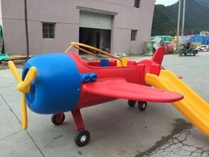 new plastic big airplane innovative playground with slide for children park