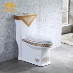 New products ceramics one piece siphon bathroom closet seats gold toilet bowl
