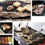New Products FDA Approved 330*400*0.2cm Grill Mat Heavy Duty Non-stick Copper BBQ Grill Mat FDA