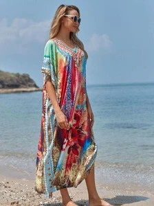 NEW STOCK Colorful Plus Size Kaftan Cocktail Party Clothing Loose Beach Dress