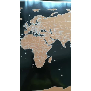 New Style Custom Promotion Package Size 62*5.5Cm World Map To Scratch Off Map