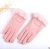 Import New Winter Female Lace Warm Cashmere Three Ribs Cute Bear Mittens Double thick Plush Wrist Women Touch Screen Driving Gloves 81C from China