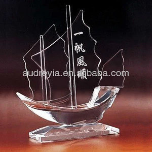 Nice design crystal model ship gift and craft