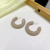 NUORO Minimalist Acrylic Acetic Acid Earrings Jewelry Geometric Multi Color C-shaped Open Resin Hoop Statement Earrings