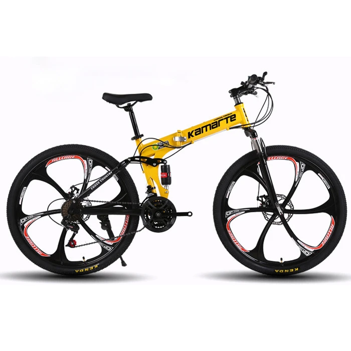 OEM service 26 inch bicycles Yellow color 3 blades folding bicycles