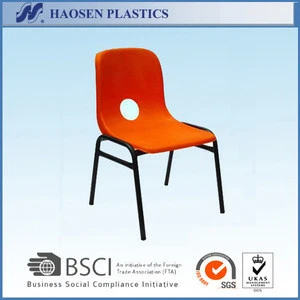 Orange living room Plastic chair with metal legs