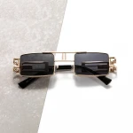 orange metal alloy  frame rectangle vintage sun glasses sunglasses