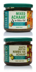 Organic Indian Fruit & Vegetable Pickles in Olive Oil 300 gm