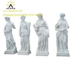 Outdoor Decorative Marble Life Size Female Garden Statues