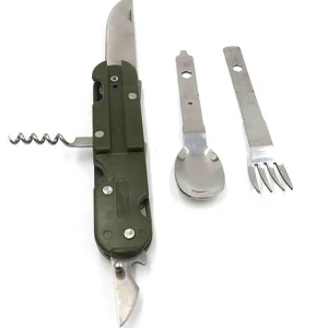 Outdoor Folding Knife, Fork and Spoon Three-in-one Tableware Set Portable Multi-functional Camping Cutlery Set