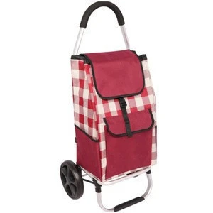 Outdoor shopping portable hand cart foldable aluminum alloy vegetable fruit shopping cart trolley with replacement bag