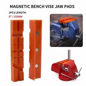 Pair Of Magnetic Soft Pad Jaws Rubber For Metal Vise 6 Inch Long Pad Bench Vice Se