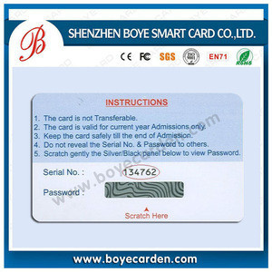 Buy Paper Pin Number Mobile Phone Prepaid Scratch Card from Shenzhen ...