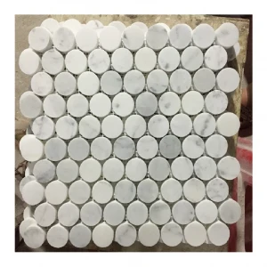 Penny round white carrara marble mosaic tile with competitive rate