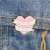 Import Pink Heart with White Banner Brooch Pin Gold Plated Metal Enamel Pin Button Badge Heart Lapel pins For Denim Jacket from China