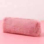 Pink plush kawaii pencil case cute lovely pencil box for girls student pencil bag stationery pencilcase pen bag school supplies