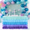 Pink purple green blue mixed colors for mermaid party table skirt