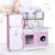 Import Play Kitchen in Pink wooden kitchen toy ,DIY kitchen for kids,Pretend children from China