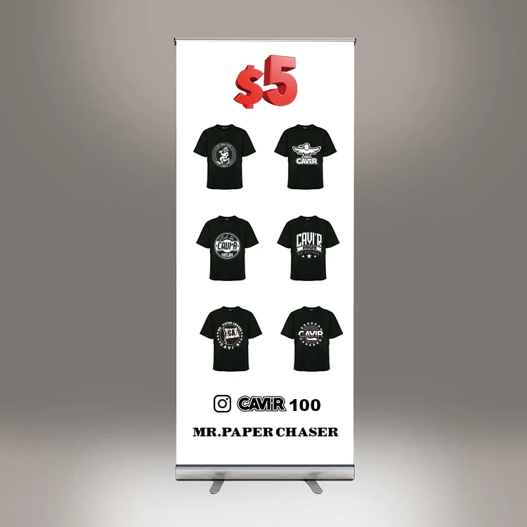 Pop Up 200x85cm Advertising Custom Display Stand Up Big Outdoor Poster Display