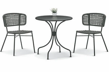 Popular  Best Sale  Chairs and Steel Frame Table Dining Set Outdoor Patio Garden Furniture