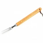 Portable Baking Set With Wooden Handle,BBQ Grill Tool Stainless Steel Barbecue Tools Set